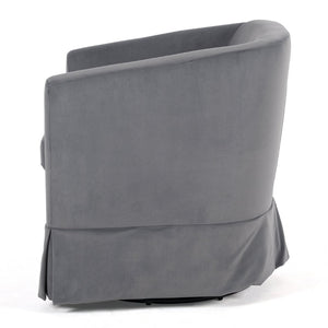 English Elm 27.36" Velvet Swivel Accent Chair with 360 Degree Base for Living Room or Bedroom Gray W680105116