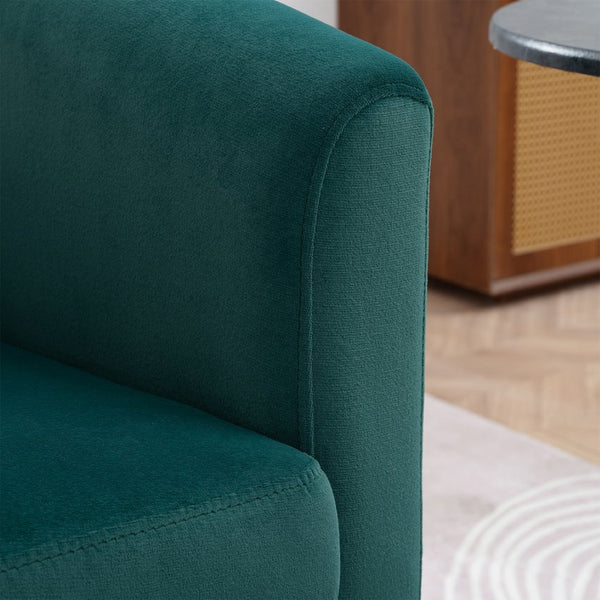 English Elm 27.36" Velvet Swivel Accent Chair with 360 Degree Base for Living Room or Bedroom Green W680105118