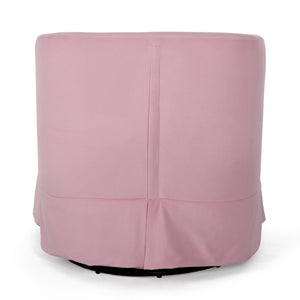 English Elm 27.36" Velvet Swivel Accent Chair with 360 Degree Base for Living Room or Bedroom Pink W680105117