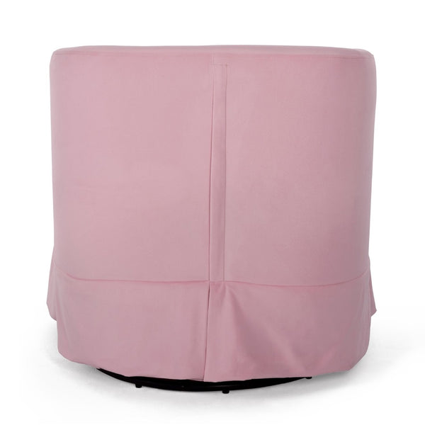 English Elm 27.36" Velvet Swivel Accent Chair with 360 Degree Base for Living Room or Bedroom Pink W680105117