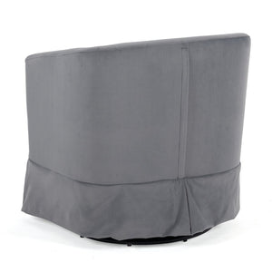 English Elm 27.36" Velvet Swivel Accent Chair with 360 Degree Base for Living Room or Bedroom Gray W680105116
