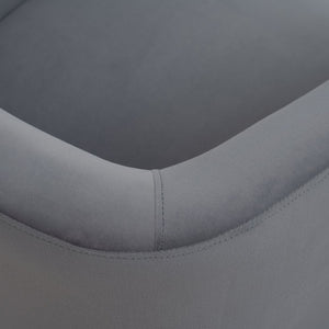 English Elm 27.36" Velvet Swivel Accent Chair with 360 Degree Base for Living Room or Bedroom Gray W680105116