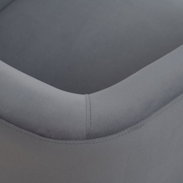 English Elm 27.36" Velvet Swivel Accent Chair with 360 Degree Base for Living Room or Bedroom Gray W680105116