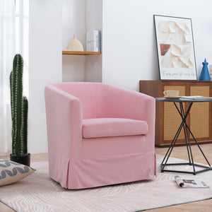 English Elm 27.36" Velvet Swivel Accent Chair with 360 Degree Base for Living Room or Bedroom Pink W680105117