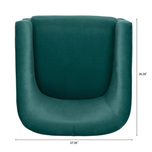 English Elm 27.36" Velvet Swivel Accent Chair with 360 Degree Base for Living Room or Bedroom Green W680105118