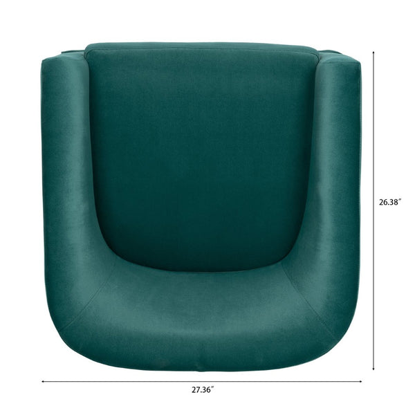 English Elm 27.36" Velvet Swivel Accent Chair with 360 Degree Base for Living Room or Bedroom Green W680105118