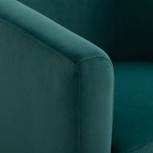 English Elm 27.36" Velvet Swivel Accent Chair with 360 Degree Base for Living Room or Bedroom Green W680105118