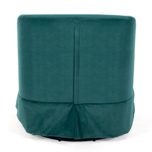 English Elm 27.36" Velvet Swivel Accent Chair with 360 Degree Base for Living Room or Bedroom Green W680105118