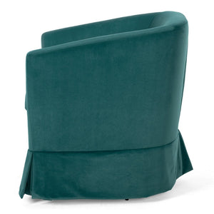 English Elm 27.36" Velvet Swivel Accent Chair with 360 Degree Base for Living Room or Bedroom Green W680105118