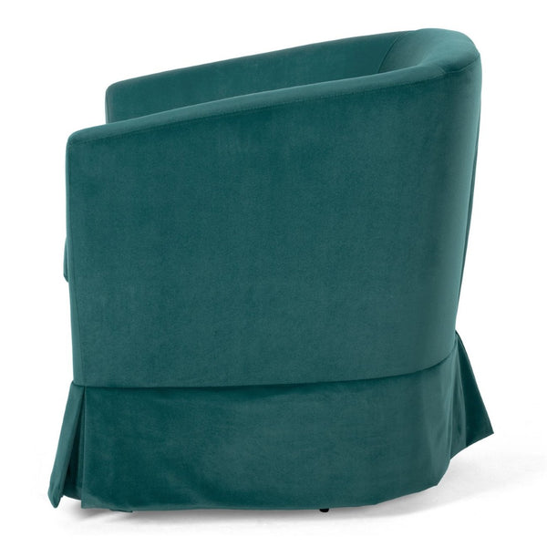 English Elm 27.36" Velvet Swivel Accent Chair with 360 Degree Base for Living Room or Bedroom Green W680105118