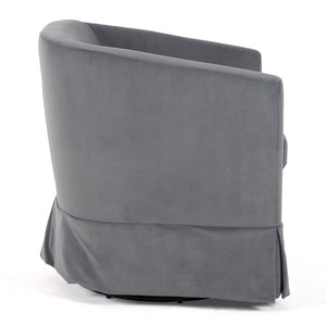 English Elm 27.36" Velvet Swivel Accent Chair with 360 Degree Base for Living Room or Bedroom Gray W680105116