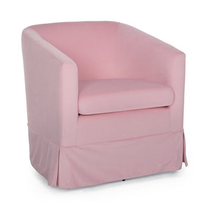 English Elm 27.36" Velvet Swivel Accent Chair with 360 Degree Base for Living Room or Bedroom Pink W680105117