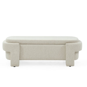 English Elm Chenille Upholstered Storage Bench Lift Top Hidden Compartment Entryway Bedroom Seat Beige W48790040