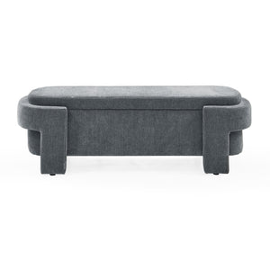 English Elm Chenille Upholstered Storage Bench Lift Top Hidden Compartment Entryway Bedroom Seat Grey W48790041