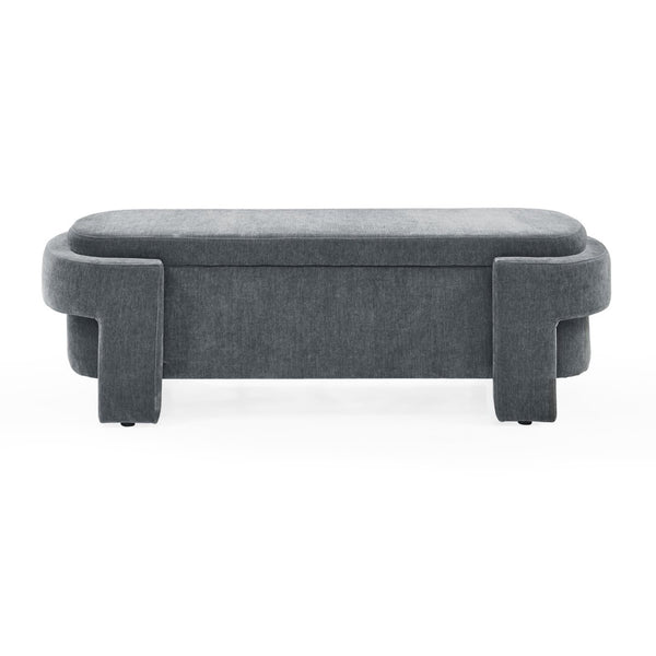 English Elm Chenille Upholstered Storage Bench Lift Top Hidden Compartment Entryway Bedroom Seat Grey W48790041