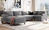 English Elm Modular Sectional Sofa With Ottoman L Shaped Corner Sectional For Living Room, Office, Spacious Space(Same Sku: Wy000336Aae)