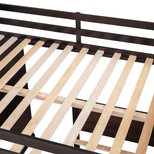 English Elm Full Twin Loft Bed with Desk Wardrobe and Shelving Kids Bedroom Espresso Wood LT000821AAP