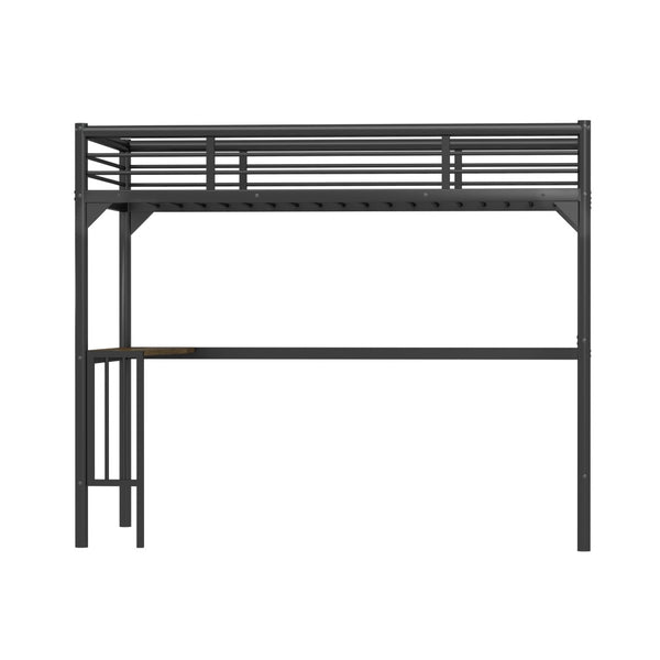 English Elm Twin Steel Loft Bed with Integrated Study Desk Ladder and Guardrails for Kids Rooms W1676105932
