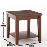 English Elm Steve Silver - Davenport Slate End Table