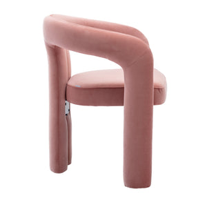 English Elm Contemporary Velvet Upholstered Dining Accent Chair with Curved Back, Steel Frame, Plush Foam Comfort Pink W395103725