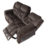 English Elm Steve Silver - Transitional Dual-Power Leather Loveseat - Reclining Seats, Top Grain Leather, High-Leg Design - Compact And Comfortable