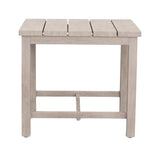 English Elm Steve Silver - Durable Outdoor End Table - Solid Aluminum Construction, Whitewashed Birch Look - Natural Charm, Adjustable Levelers