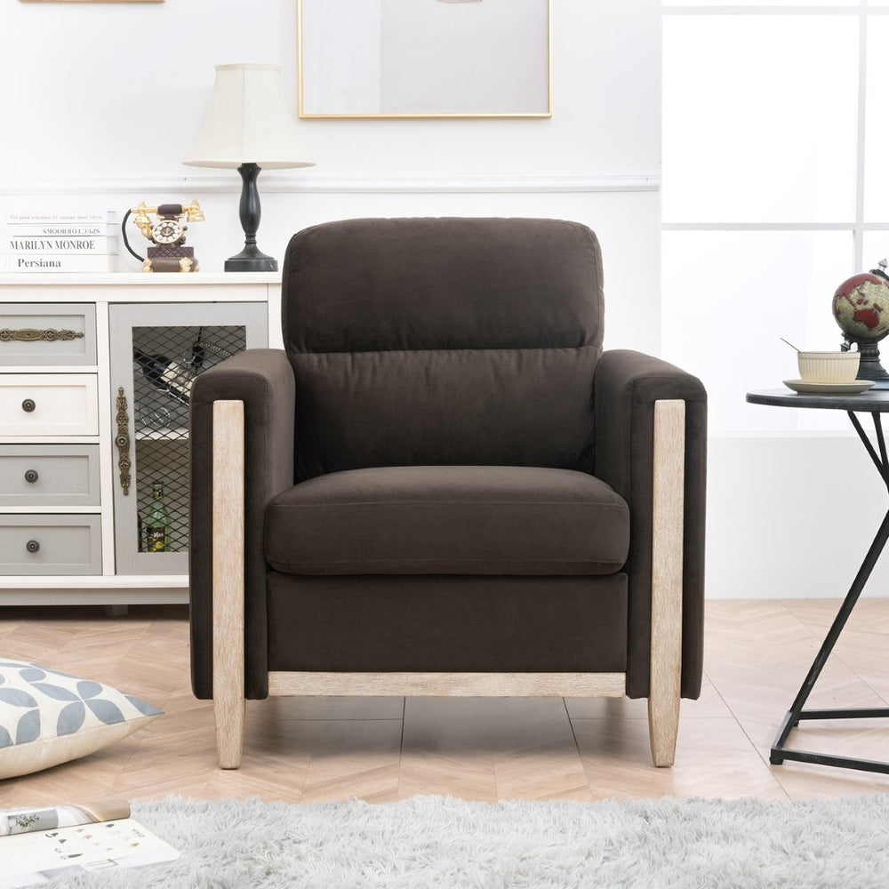 English Elm 1 Seat Pu Leather Accent Sofa with Pocket Spring Foam Cushion for Living Room W680106031