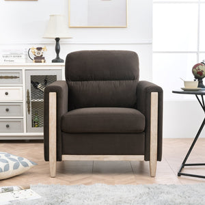English Elm 1 Seat Pu Leather Accent Sofa with Pocket Spring Foam Cushion for Living Room W680106031