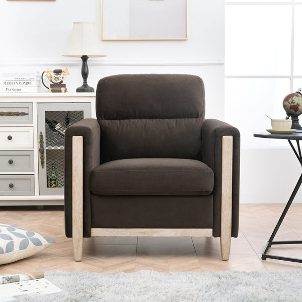 English Elm 1 Seat Pu Leather Accent Sofa with Pocket Spring Foam Cushion for Living Room W680106031