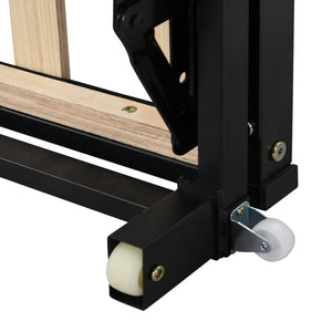 English Elm Twin Upholstered Daybed with Pop-Up Trundle and Slats Kit – Space-Saving Guest Bed with Wheels, Hydraulic Lift, 330lb Capacity Gray SF000005AAE