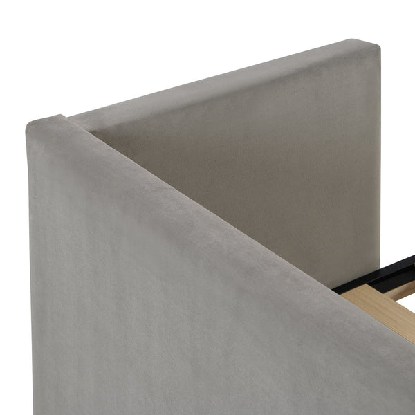 English Elm Twin Upholstered Daybed with Pop-Up Trundle and Slats Kit – Space-Saving Guest Bed with Wheels, Hydraulic Lift, 330lb Capacity Gray SF000005AAE