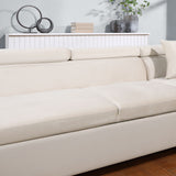 English Elm L Shape Sofa, Sleeper Sofa 2 In 1 Pull Out Couch Bed, Right-Facing Pull-Out Bed For Living Room, Metal Legs, Velvet Beige