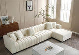 English Elm L-Shape Sectional Sofa With Deep Tufted Velvet Upholstered Right Chaise Modular Sofa Beige