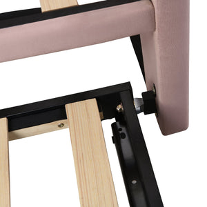 English Elm Twin Upholstered Daybed with Pop-Up Trundle and Slats Kit – Space-Saving Guest Bed with Wheels, Hydraulic Lift, 330lb Capacity Pink SF000005AAH