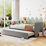 Hearth and Haven Immense Twin Size Upholstered Daybed with Pop Up Trundle, Grey SF000005AAE