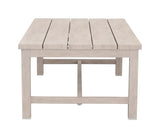 English Elm Steve Silver - Durable Aluminum Coffee Table - Solid Construction, Weather-Resistant Surface - Whitewashed Birch Look, Dual Stretchers