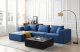 English Elm 4-Piece Upholstered Sectional Sofa In Blue