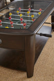 English Elm Steve Silver - Foosball Cocktail Table - Tempered Glass Insert, Locking Casters, Fully Operational Game - Fun Addition To Game Or Living Room