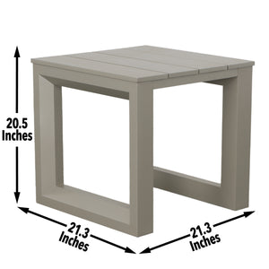 English Elm Steve Silver - Versatile Patio End Table in Tan - Modern Geometric Design, Rustproof Aluminum, Weather & Scratch Guard B081110062