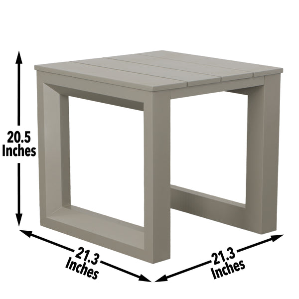 English Elm Steve Silver - Versatile Patio End Table in Tan - Modern Geometric Design, Rustproof Aluminum, Weather & Scratch Guard B081110062