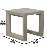 English Elm Steve Silver - Versatile Patio End Table - Neutral Tones, Modern Geometric Pattern - Rust-Resistant Aluminum, Scratch And Weather-Resistant