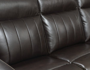 English Elm Steve Silver - Luxury Top-Grain Leather Power Reclining Sofa in Dark Brown with USB, Articulating Headrest, 81.5" B081107753
