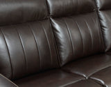 English Elm Steve Silver - Luxury Power Reclining Sofa Recliner In Dark Brown Top-Grain Leather - Ultimate Comfort With Power Leg Rest And Articulating Headrest - Elegant And Relaxing Furniture For Living Room Or Home Theater