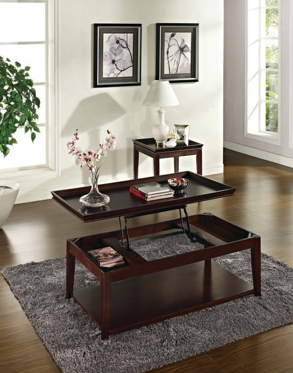 English Elm Steve Silver - Contemporary Cherry End Table - Stylish Tray Top, Sturdy Wood Construction, Perfect For Any Space B081110008-GIGA