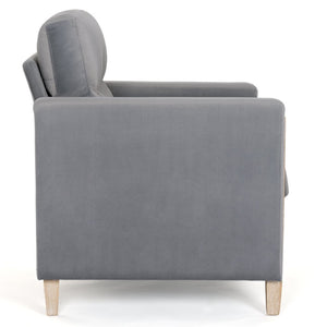 English Elm 1 Seater Accent Sofa with Rubberwood Legs High Resilience Cushion for Living Room W680106028