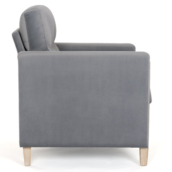 English Elm 1 Seater Accent Sofa with Rubberwood Legs High Resilience Cushion for Living Room W680106028