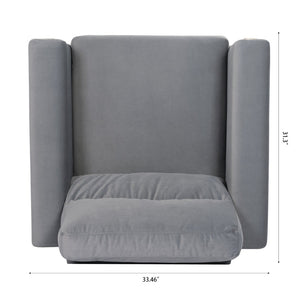 English Elm 1 Seater Accent Sofa with Rubberwood Legs High Resilience Cushion for Living Room W680106028