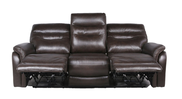 English Elm Steve Silver - Top-Grain Leather Motion Sofa Coffee — Contemporary Reclining Sofa with USB, Home Button Control and High-Resilience Foam B081109578