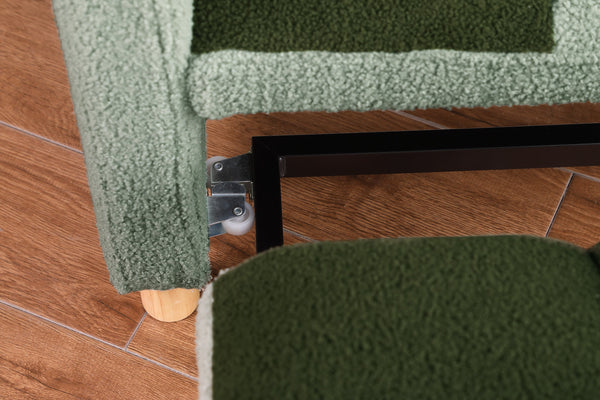 English Elm Convertible Convertible Sleeper Sofa Chair Bed with 3-Position Backrest, Teddy Fabric, Sturdy 330lb Frame Green W1420110194