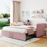 Hearth and Haven Immense Twin Size Upholstered Daybed with Pop Up Trundle, Pink SF000005AAH